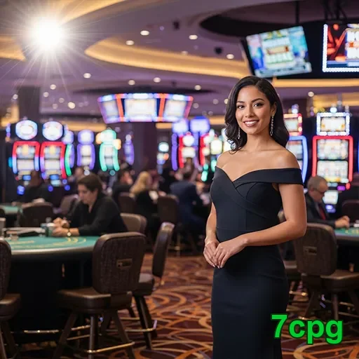 Croupier conduzindo jogo de cartas em cassino digital