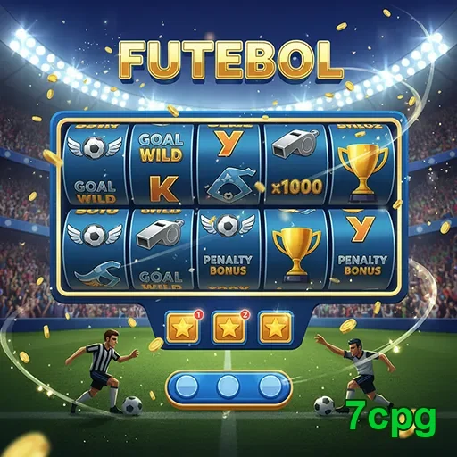 Ilustração do jogo de slot 7cpg com tema de futebol, apresentando gráficos vibrantes e elementos temáticos.